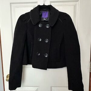 Forever 21 Black Double-Breasted Pea Coat